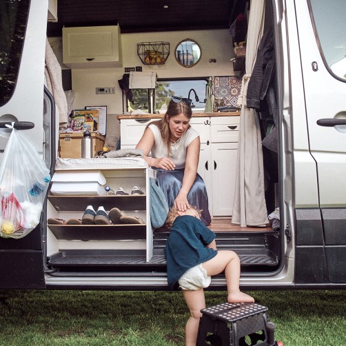 Camping mama en kind