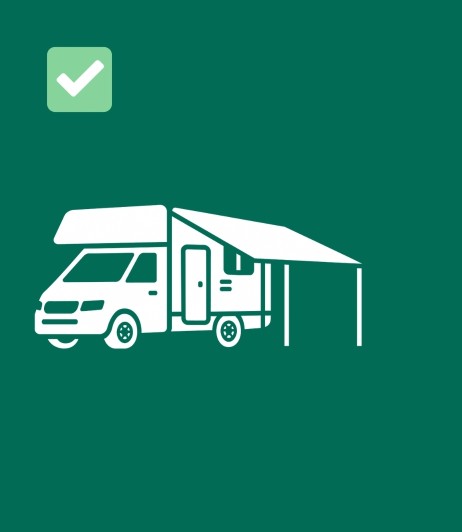 Camper con veranda fissa, consentito.
