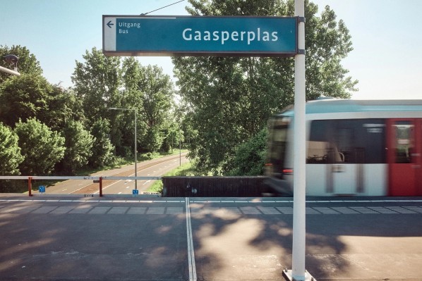 Gaasperplas station, with metro 53 towards Amsterdam Centraal station